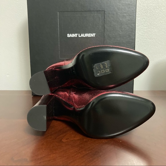 New Saint Laurent Lou 95 Zip Bootie Red Cracked Leather Size 36EU/6US - Picture 8 of 11